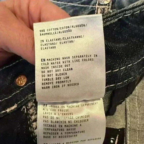 MISS ME Signature Denim Jeans Womens Size 27 Distressed Bling Blue Ankle Skinny - Picture 10 of 10